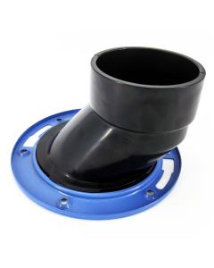 4 X 3 in. Offset Closet Flange - Hub w/ Adjustable Metal Rings Epoxy Coated DWV Pipe Fitting NSF ASTM D2661