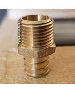 3/4 in. PEX-B Barb x 1/2 in. Male Pipe Thread MPT Adapter (DZR Lead Free Brass NSF-Listed F1807 Crimp Fitting)