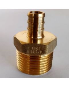 1/2 in. PEX-B Barb x 3/4 in. Male Pipe Thread MPT Adapter (Lead Free DZR Brass NSF-Listed F1807 Crimp Fitting)