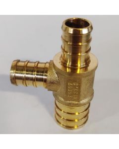 247Garden 3/4 x 1/2 x 1/2 in. PEX-B Reducing Tee (Lead Free DZR Brass NSF F1807 PEX Crimp Fitting)