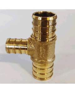 247Garden 3/4 x 3/4 x 1/2 in. PEX-B Reducing Tee (Lead Free DZR Brass NSF F1807 PEX Crimp Fitting)