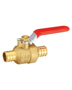 247Garden 1 in. PEX-B Brass Full Port F1807 400# Ball Valve (ASTM Lead Free Brass F1807 Crimp Fitting)