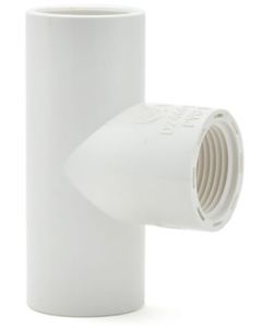 2 in. Schedule 40 PVC Female-Threaded Tee 3-Way Pipe Fitting8 Plumbing-Grade NSF SCH40 ASTM D2466 2"