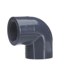 1 in. SCH80 PVC 90-Degree Female-Threaded Elbow for Schedule-80 High Pressure Water/Chemical Pipe Fitting (Socket x FPT Female Thread)